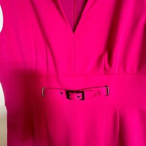 Adrianna Papell dress with V neckline and belted details